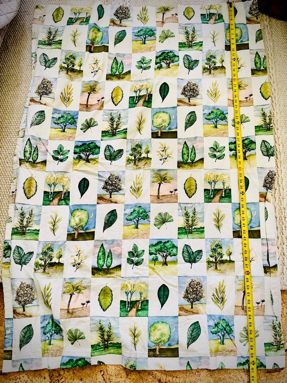 Pair of fun Tree themed custom curtains in 100% cotton